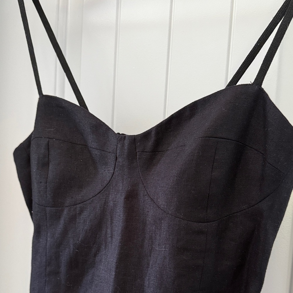 Reformation Black Linen Midi Dress - Picture 7 of 10